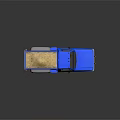 Blue Pickup Truck Loaded With Yellow Grain On Dark Reflective Surface