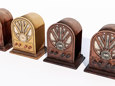 Vintage Wooden Radios With Classic Design And Various Color Options For Home Use 3d model