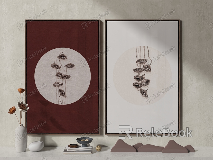 New Chinese-style Plant Painting Hanging Painting Combination model