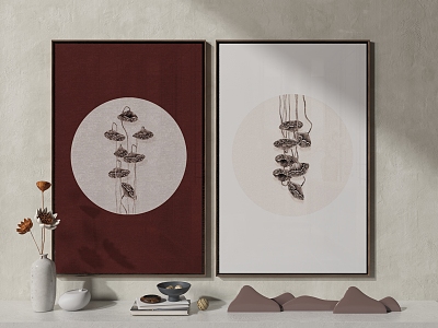 New Chinese-style Plant Painting Hanging Painting Combination model