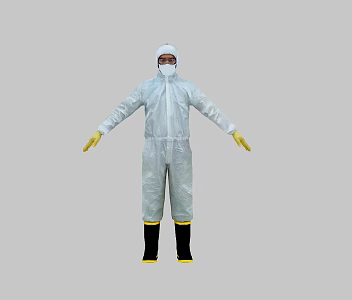 Disinfection personnel of doctors who wear chemical protective clothing to disinfect auxiliary biochemical clothing 3d model