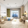 Modern Cozy Apartment Interior With Wooden Furniture Soft Bedding And Patterned Rug
