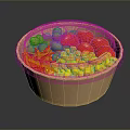 Fresh Mixed Vegetables in Paper Bowl with Transparent Lid Peas Tomatoes Carrots and Corn