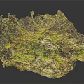 Rocky Terrain With Colorful Green Yellow Red Moss And Mineral Surface Textures