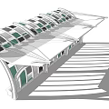 Modern gallery structure 3d model