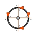 Outdoor Rotating Playground Equipment With Orange Seats Handrails And Black Base