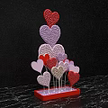 Romantic Photo Spot With Colorful Sparkling Heart Decorations On Red Base
