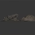 Natural Rock Like Scene Components With Irregular Shapes And Rough Textures 3d model