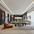 Modern Living Dining Room Interior With Sofa Coffee Table And Decorative Lighting