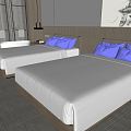 New Chinese Room Hotel Standard Room Room Hotel Double Room 3d model