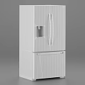 White Double Door Refrigerator Freezer With Digital Display And Modern Design
