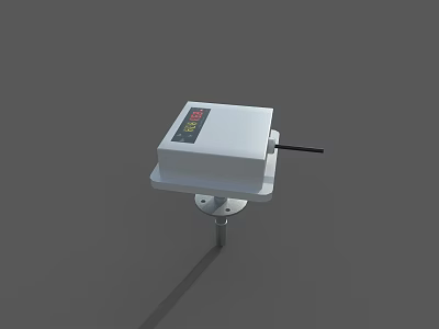 White Industrial Equipment with Digital Display Control Buttons External Antenna and Mounting Base 3d model