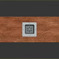 Modern Electronic Device With Rectangular Wooden Case And Digital Display Screen