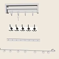 Modern Wall Mounted Hooks With Multi Hook Design And White Decorative Finish 3d model