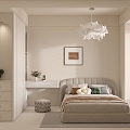 Modern Cream Style Bedroom Cream Bedroom 3d model