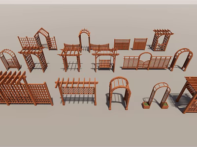 Wooden Door Arches Various Decorative Garden Design Styles And Structures 3d model