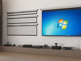 Modern projection curtain 3d model