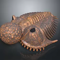 Bronze Colored Trilobite Shaped Textured Surface Decorative Figurine For Home Decor