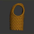 Orange Scaly Vest With Textured Fish Scale Pattern And 3D Rendered Design 3d model