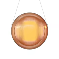 Modern Copper Pendant Lights With Warm Yellow Glow For Interior Decor 3d model