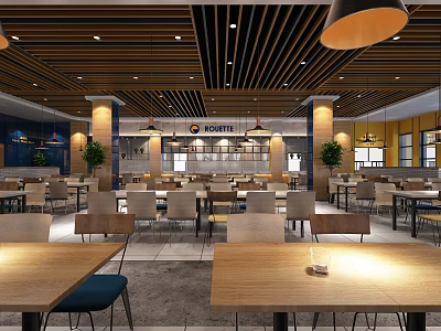 Modern Restaurant Canteen Restaurant 3d model