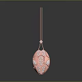 Red Shiny Decorative Hanging Ornament with Intricate Hollow Pattern for Home Interior Decoration