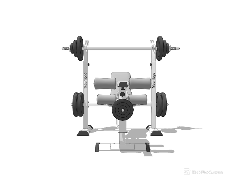 Home Gym Weight Training Equipment With Barbell Dumbbell Rack And Weight Plates 3d model 