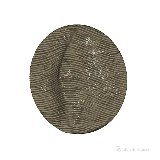 Circular Brown Wall Decor With Striped Texture And White Speckles Design 3d model 