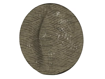 Circular Brown Wall Decor With Striped Texture And White Speckles Design 3d model
