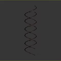 Red Curved Barbed Wire Weapon With Sharp Prongs And Metallic Structure Design 3d model