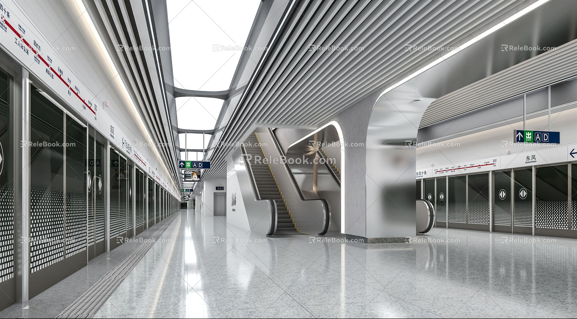 Modern Metro Station 3d model