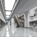 Modern Subway Station Interior With Escalator Glass Doors Sleek Ceiling Bright Lighting And Polished Floor
