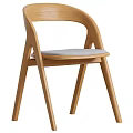Wooden Round Dining Table Set with Four Curved Back Chairs Modern Home Design