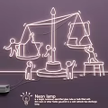 Creative Neon Lighting Combination With Modern Design And Artistic Decorative Elements