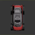 Red Compact Electric Car With Black White Accents And Orange Rims Modern Style
