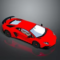 Red Luxury Sports Car With Sleek Design Black Wheels And Rear Spoiler