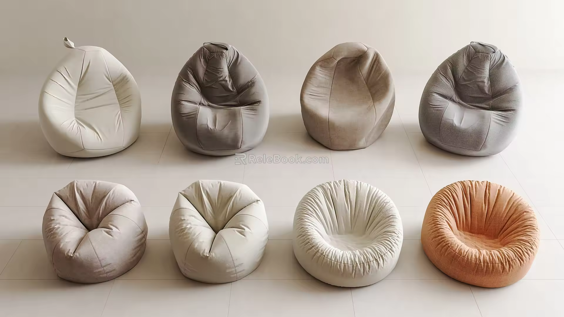 Modern Lazy Sofa Single Sofa Casual Sofa Fabric Single Sofa Bean Bag Sofa 3d model