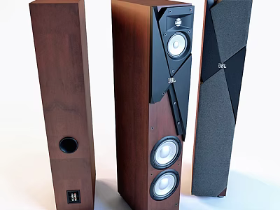 High Quality JBL Headphone Speakers With Wooden Black Exterior And Floor Standing Design 3d model