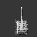Military Naval Gun With Long Barrel Rotating Base Sighting Device And Seat