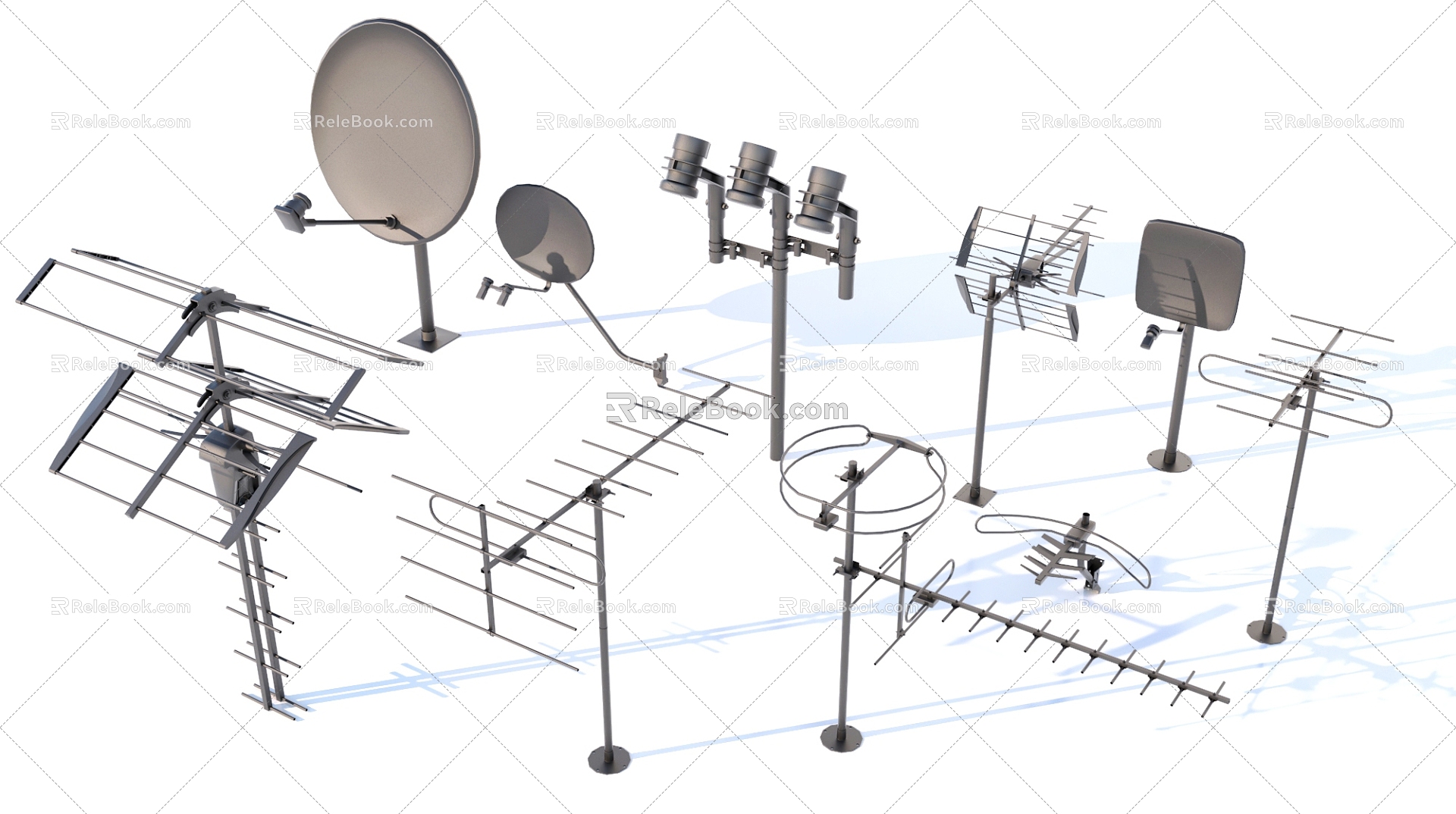 Antenna Signal Receiver TV Antenna 3d model