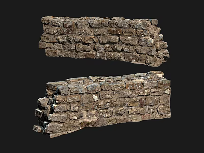 Rustic Stacked Stone Wall Design With Natural Texture And Irregular Blocks 3d model