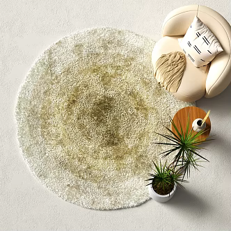 Modern round carpet decoration 3d model