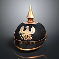 Vintage Black Helmet With Golden Spike And Eagle Emblem Design