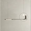 Modern Minimalist Pendant Light With Linear And Circular Design For Contemporary Interior 3d model
