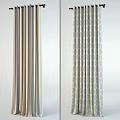 Gray Modern Curtain Fabric With Curtain Rod And Rings For Home Interior