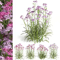 Decorative Ornament Set with Purple Pink Flowers and Green Stems for Home Decor