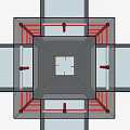 Red Metal Scaffolding Frame Supporting Vertical Building Construction Structure 3d model