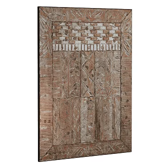 American Retro Wall Decoration Brick Carving 3d model