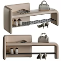Stylish Entryway Hallway With Beige Bench Shoes Magazine And Handbag
