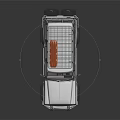 Silver Off Road Vehicle With Red Roof Rack And Large Off Road Tires